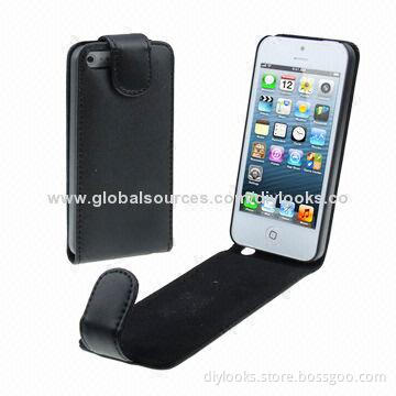 Genuine Vertical Flip Leather Cases for iPhone 5/5S, OEM Orders Welcomed
